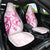 Breast Cancer Awareness Car Seat Cover Ribbon Polynesian Pattern White Version