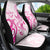 Breast Cancer Awareness Car Seat Cover Ribbon Polynesian Pattern White Version