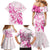 Personalised Breast Cancer Awareness Family Matching Mermaid Dress and Hawaiian Shirt Ribbon Polynesian Pattern White Version