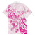 Personalised Breast Cancer Awareness Family Matching Mermaid Dress and Hawaiian Shirt Ribbon Polynesian Pattern White Version