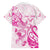 Personalised Breast Cancer Awareness Hawaiian Shirt Ribbon Polynesian Pattern White Version