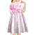 Personalised Breast Cancer Awareness Kid Short Sleeve Dress Ribbon Polynesian Pattern White Version