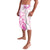 Personalised Breast Cancer Awareness Lavalava Ribbon Polynesian Pattern White Version