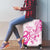 Breast Cancer Awareness Luggage Cover Ribbon Polynesian Pattern White Version