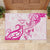 Breast Cancer Awareness Rubber Doormat Ribbon Polynesian Pattern White Version