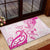 Breast Cancer Awareness Rubber Doormat Ribbon Polynesian Pattern White Version