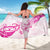 Breast Cancer Awareness Sarong Ribbon Polynesian Pattern White Version