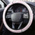 Breast Cancer Awareness Steering Wheel Cover Ribbon Polynesian Pattern White Version