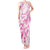 Personalised Breast Cancer Awareness Tank Maxi Dress Ribbon Polynesian Pattern White Version