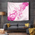 Breast Cancer Awareness Tapestry Ribbon Polynesian Pattern White Version