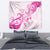 Breast Cancer Awareness Tapestry Ribbon Polynesian Pattern White Version