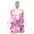 Personalised Breast Cancer Awareness Wearable Blanket Hoodie Ribbon Polynesian Pattern White Version