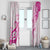 Breast Cancer Awareness Window Curtain Ribbon Polynesian Pattern White Version