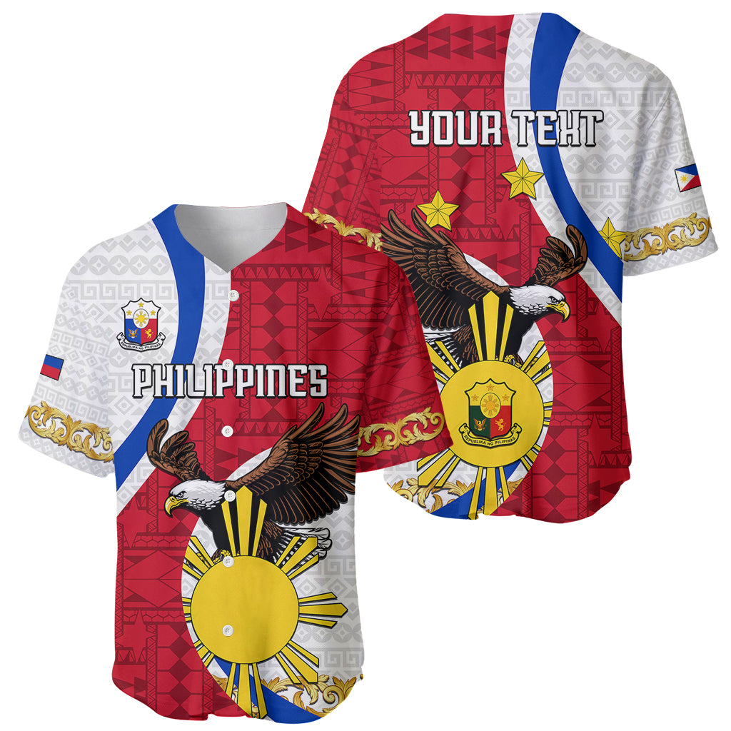Personalized Philippines Baseball Jersey The Eight-Rayed Sun Bald Eagle Polynesian Pattern LT05 - Polynesian Pride