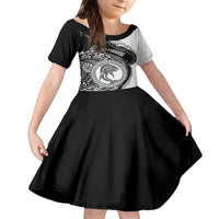 Go Fishing Kid Short Sleeve Dress Polynesian Pattern LT05 KID Black - Polynesian Pride