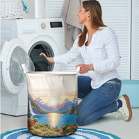 New Zealand Flag Laundry Basket Scenic Nature
