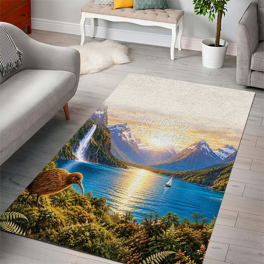 New Zealand Flag Area Rug Scenic Nature