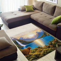 New Zealand Flag Area Rug Scenic Nature
