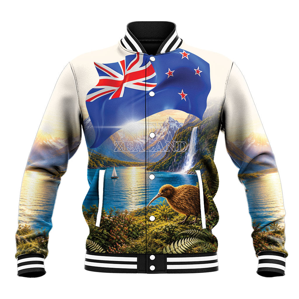 New Zealand Flag Baseball Jacket Scenic Nature
