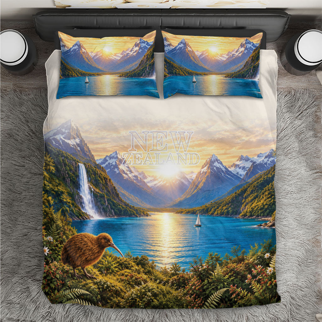 New Zealand Flag Bedding Set Scenic Nature