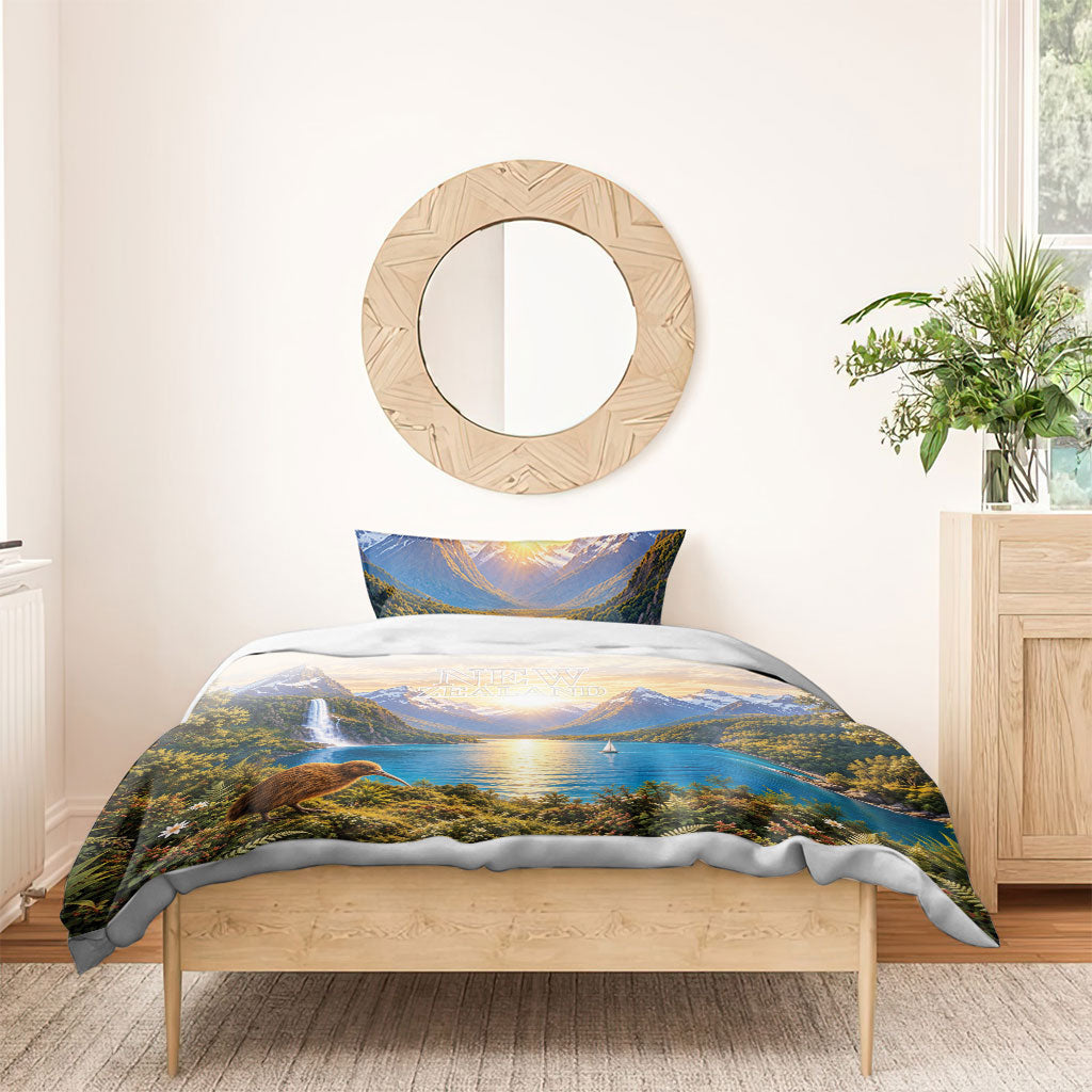 New Zealand Flag Bedding Set Scenic Nature