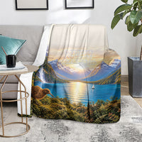 New Zealand Flag Blanket Scenic Nature