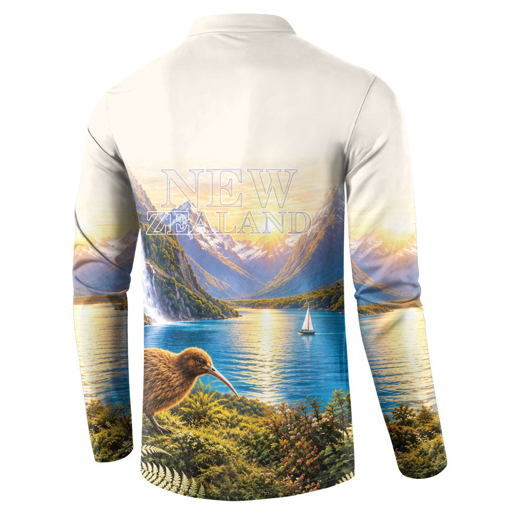 New Zealand Flag Button Sweatshirt Scenic Nature