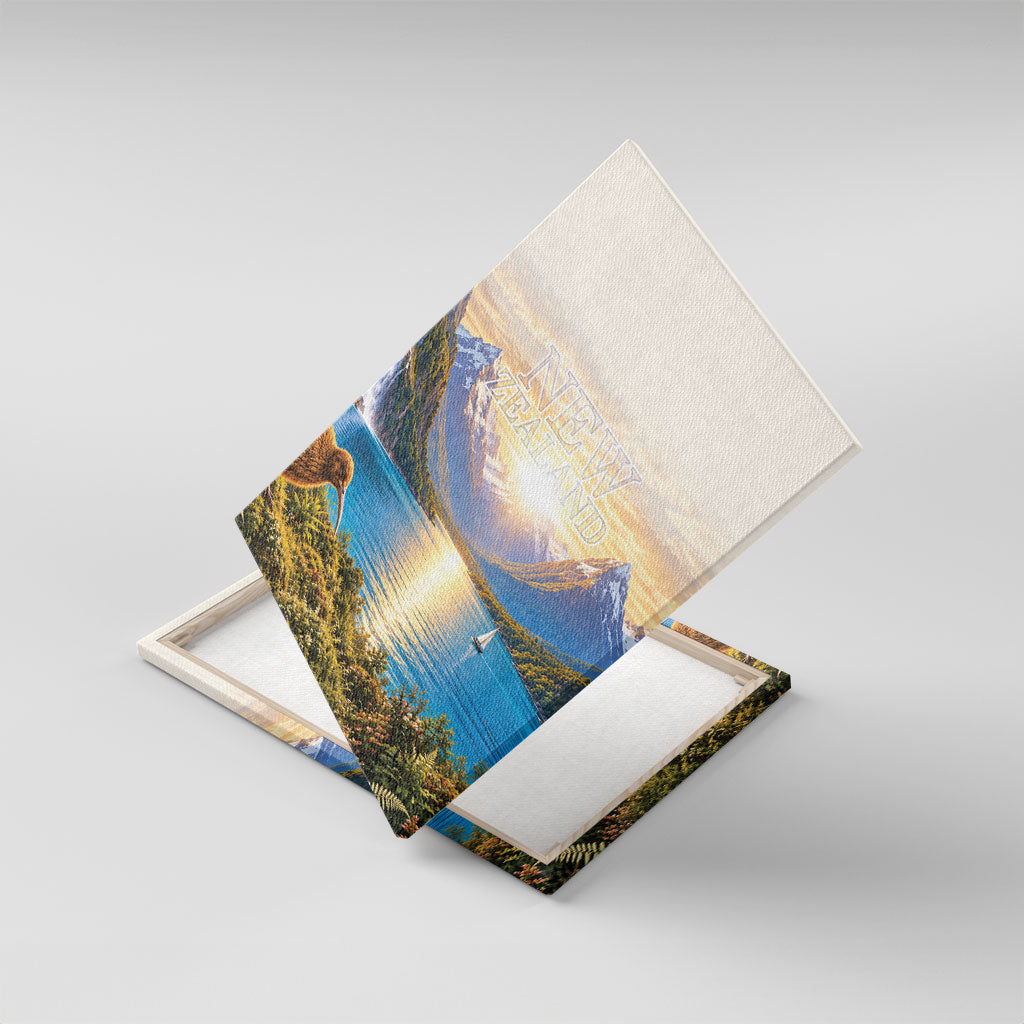 New Zealand Flag Canvas Wall Art Scenic Nature