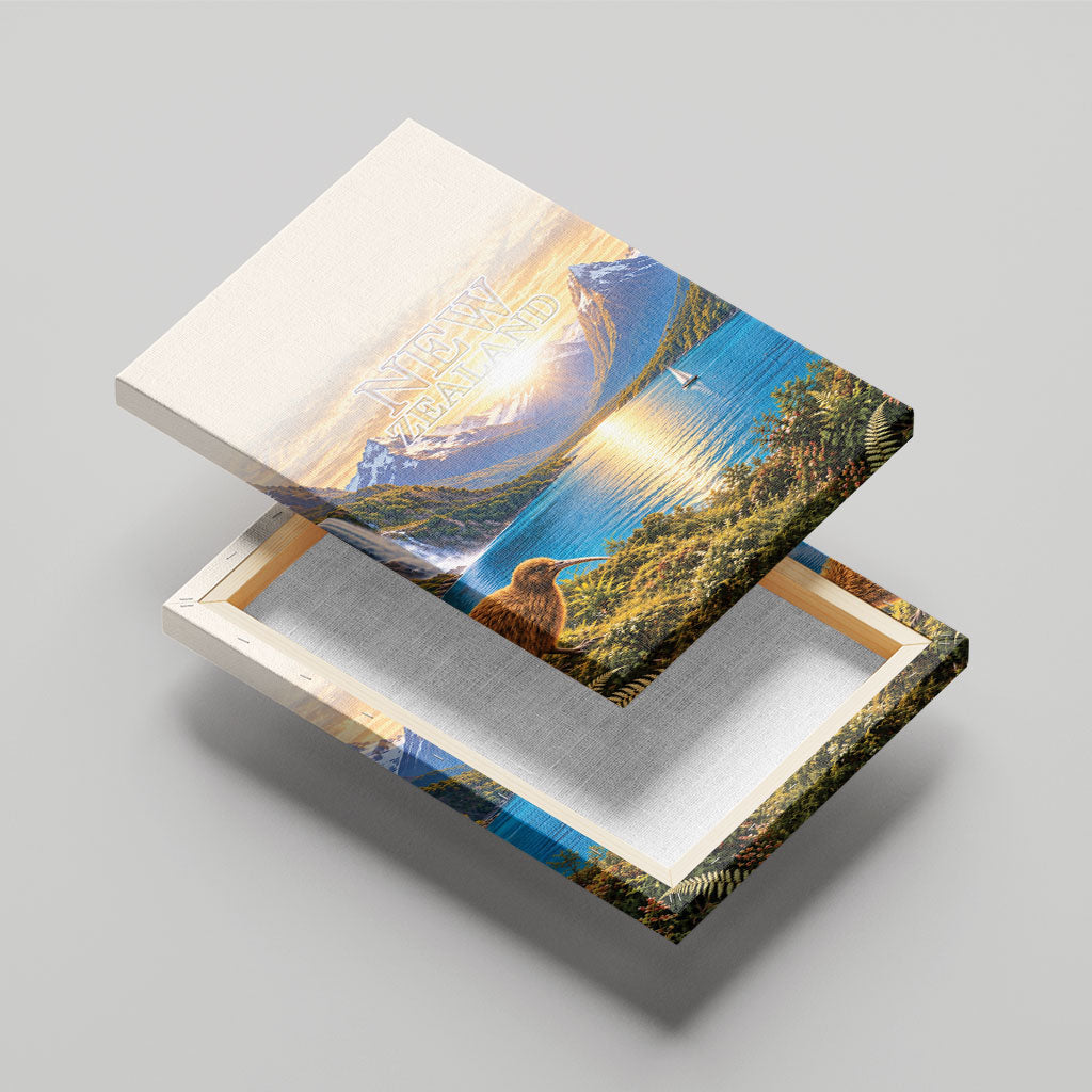 New Zealand Flag Canvas Wall Art Scenic Nature
