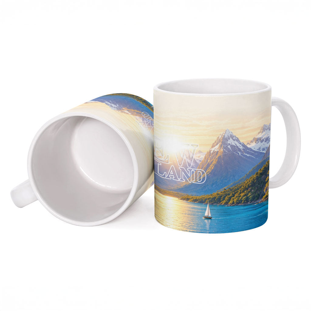 New Zealand Flag Ceramic Mug Scenic Nature