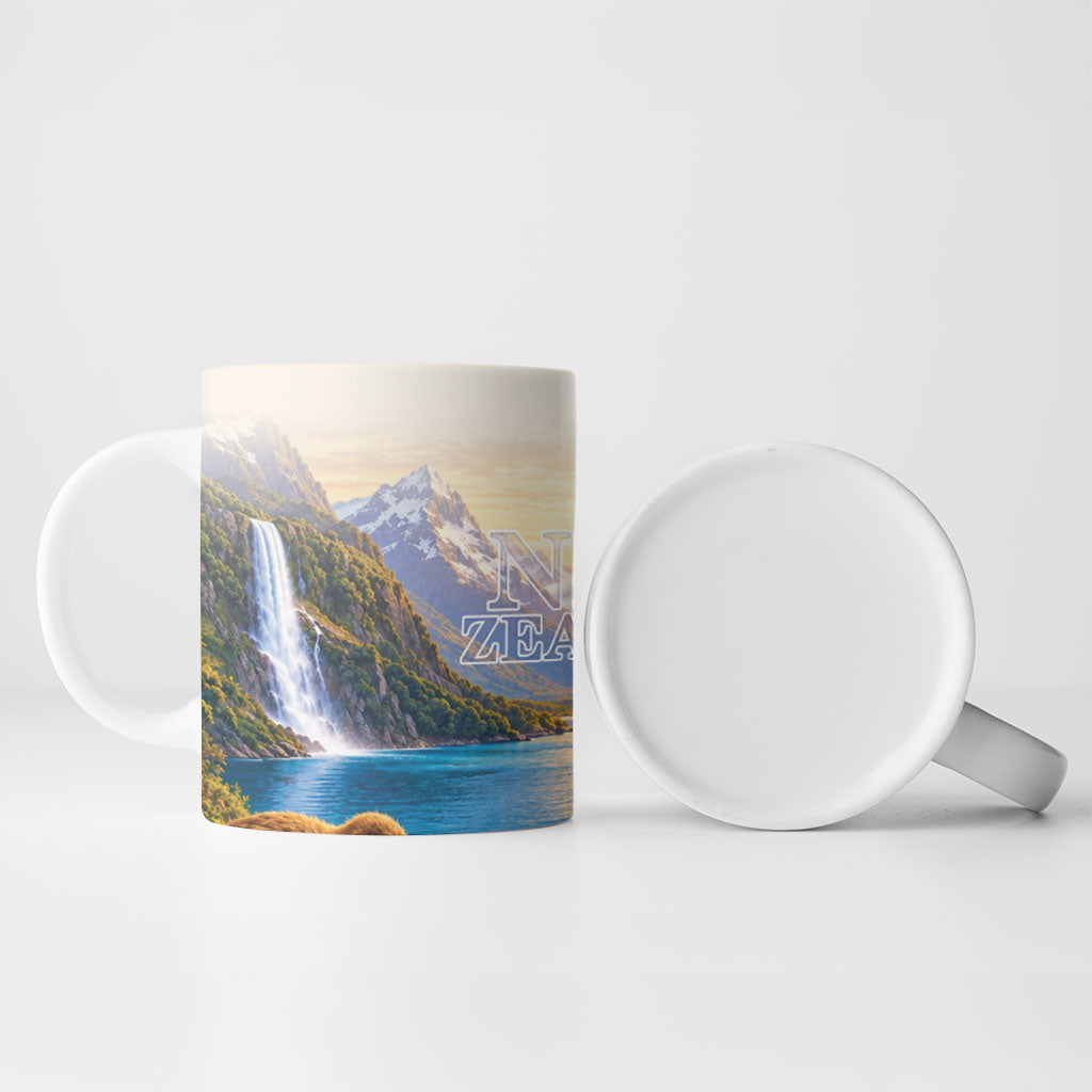 New Zealand Flag Ceramic Mug Scenic Nature