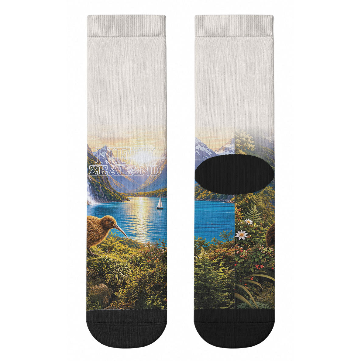 New Zealand Flag Crew Socks Scenic Nature