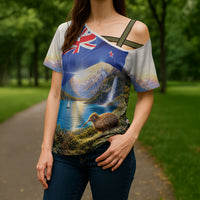 New Zealand Flag Cross Shoulder Shirt Scenic Nature