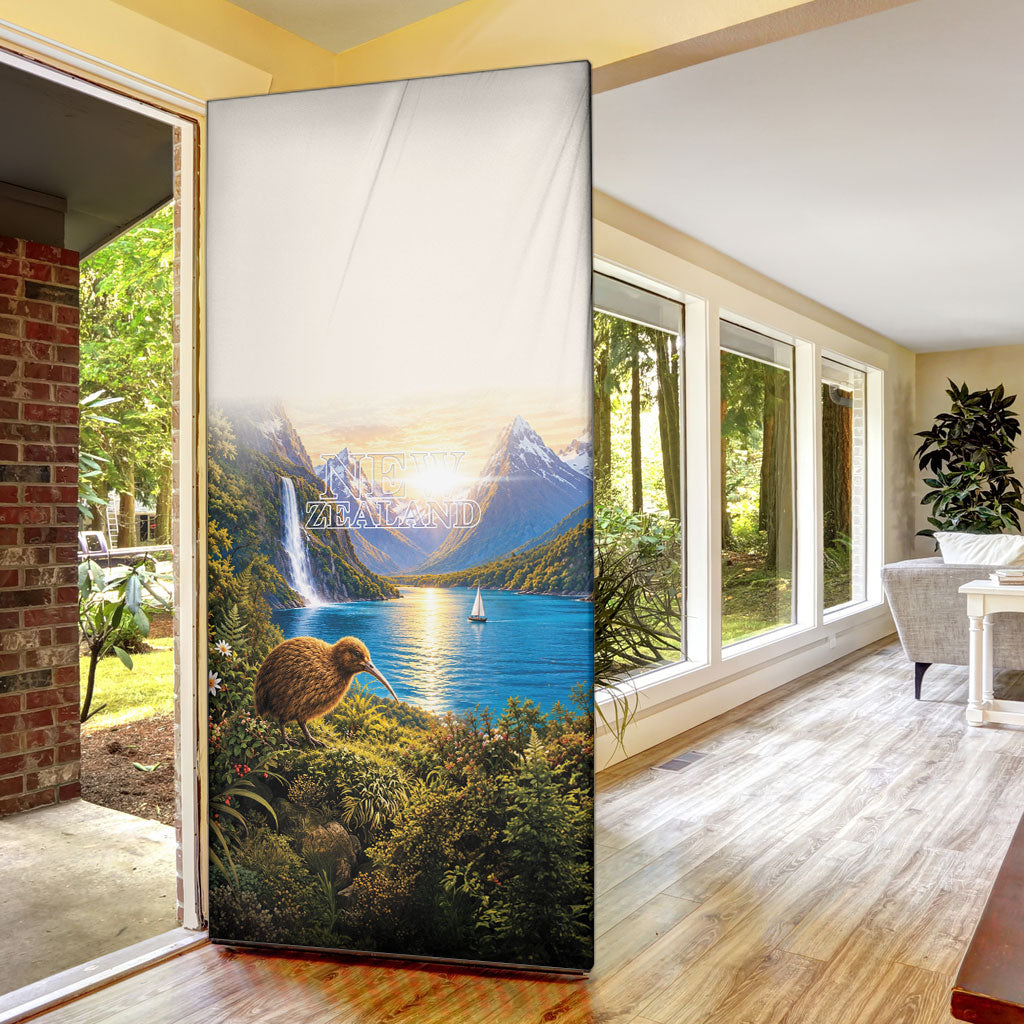 New Zealand Flag Door Cover Scenic Nature