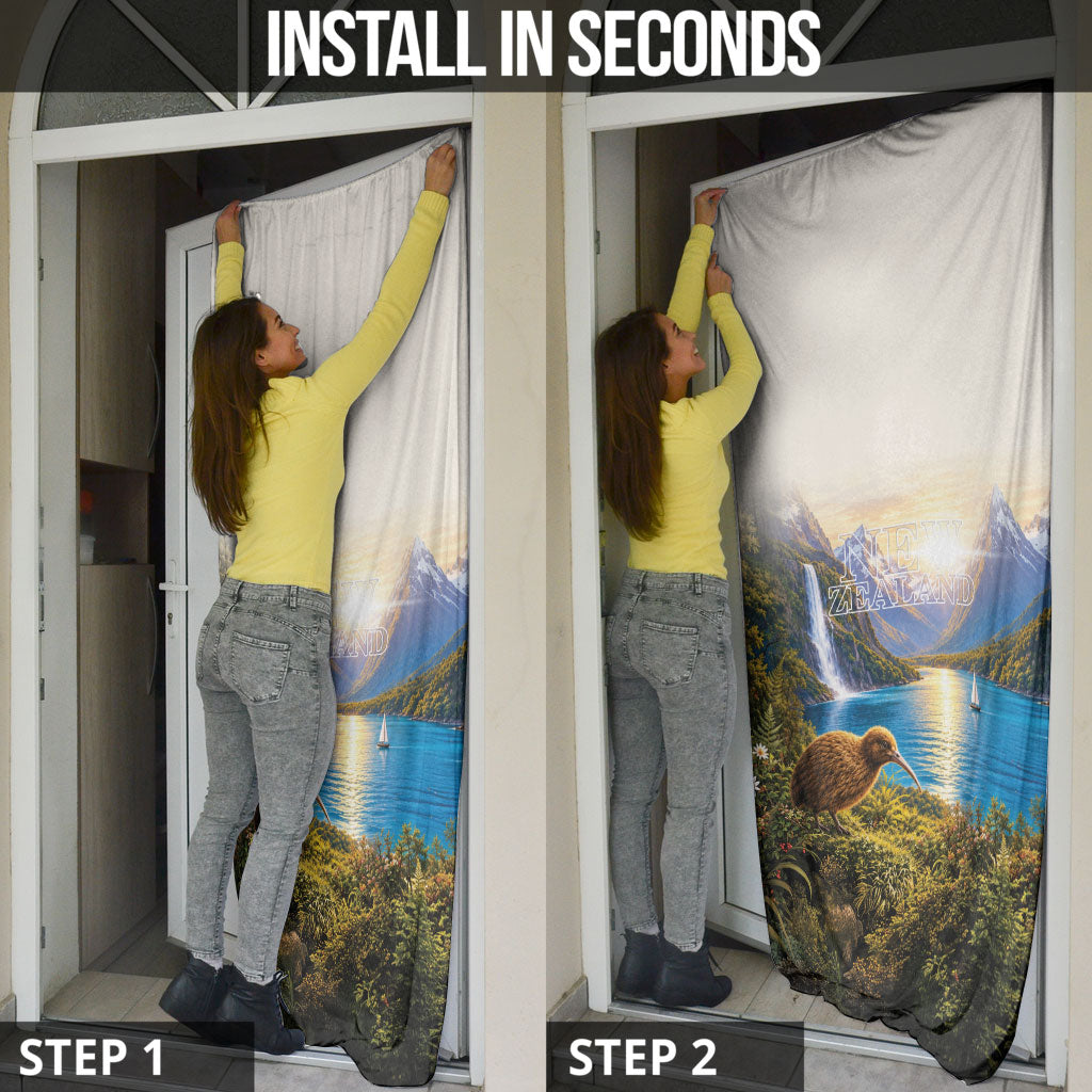 New Zealand Flag Door Cover Scenic Nature