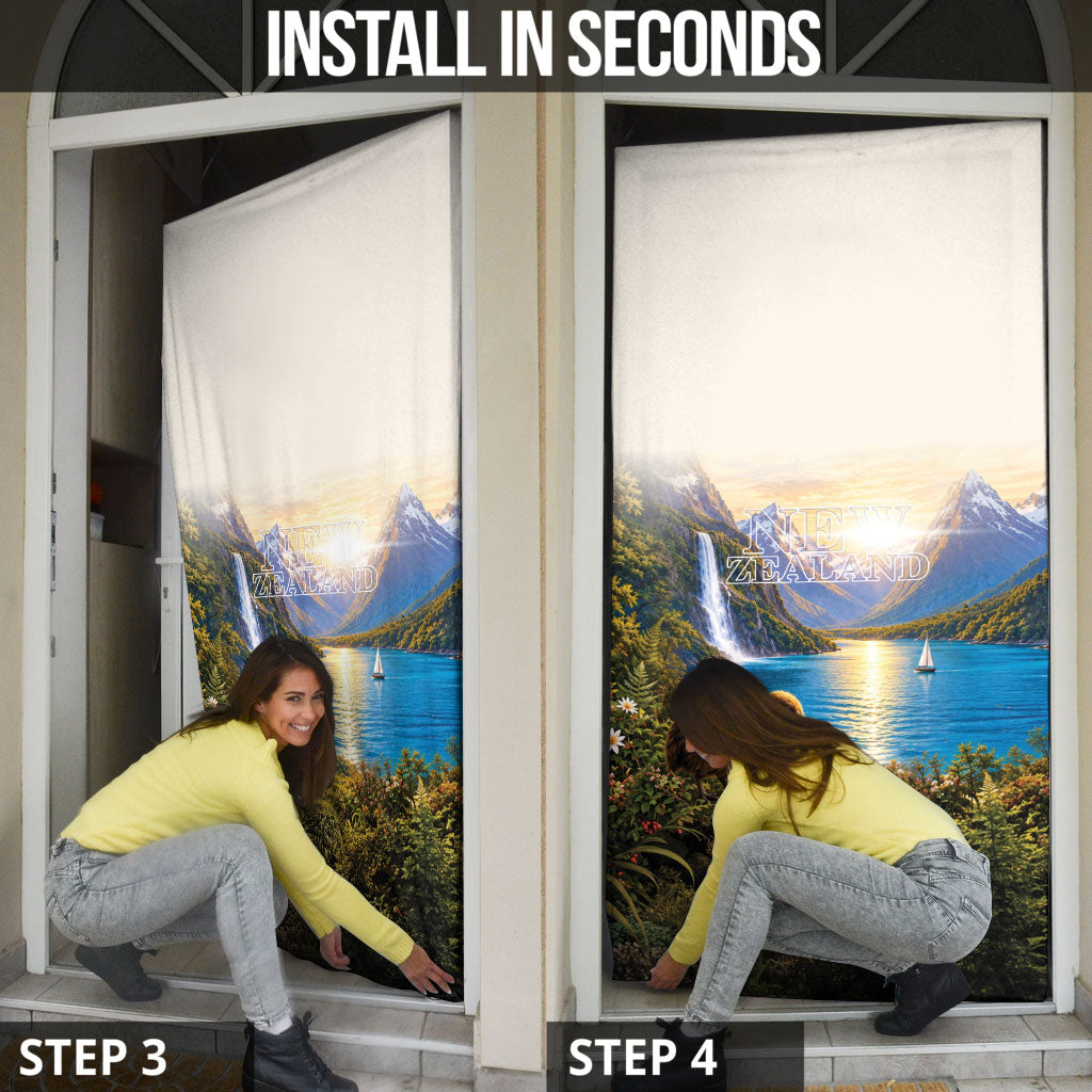New Zealand Flag Door Cover Scenic Nature