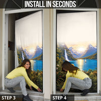 New Zealand Flag Door Cover Scenic Nature