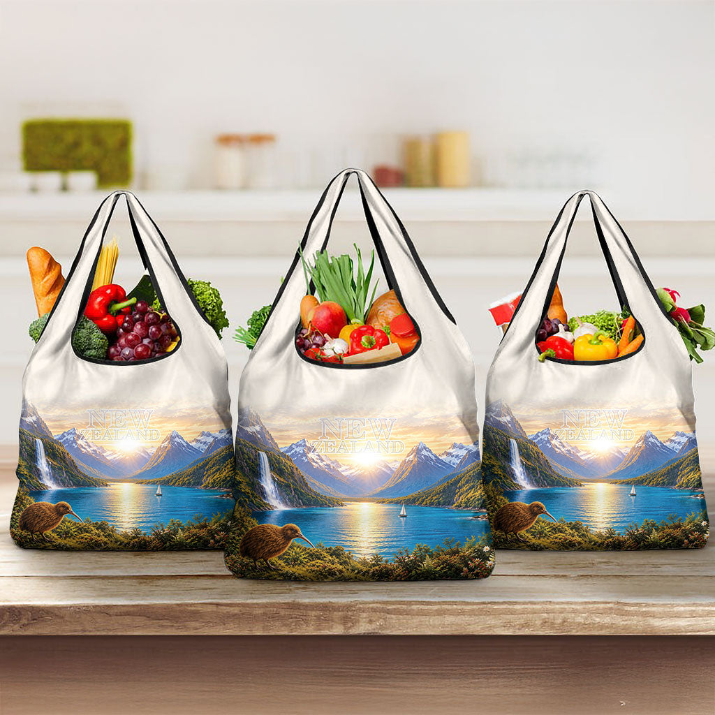 New Zealand Flag Grocery Bag Scenic Nature