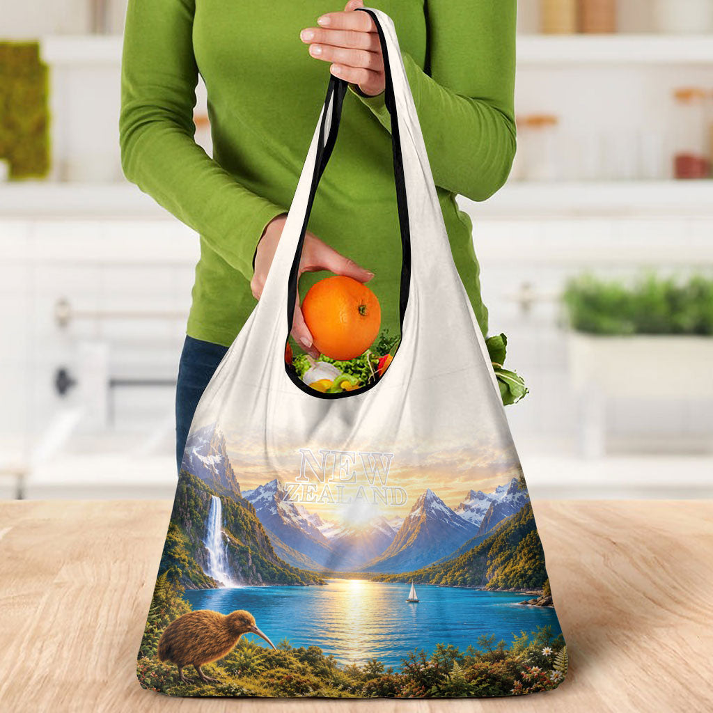 New Zealand Flag Grocery Bag Scenic Nature