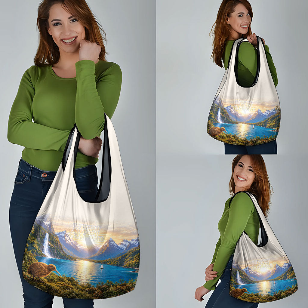 New Zealand Flag Grocery Bag Scenic Nature