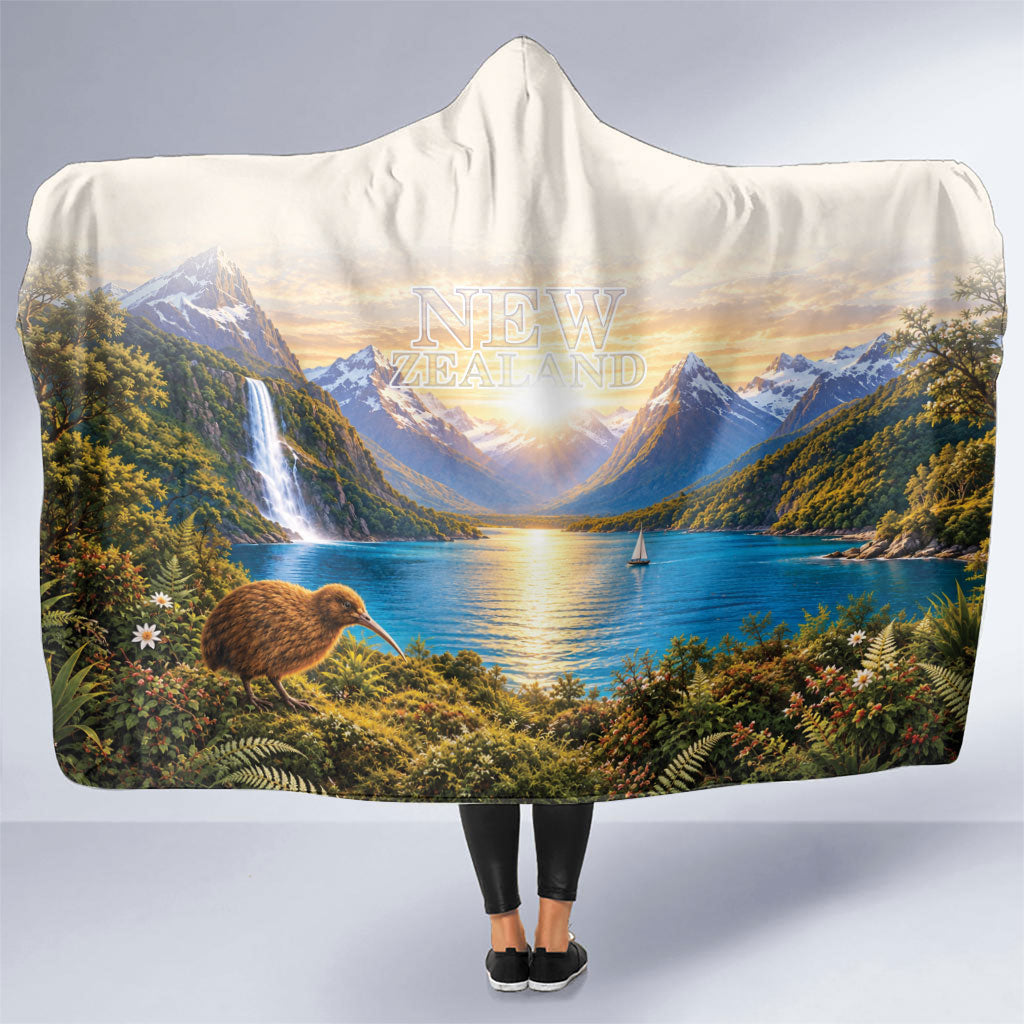 New Zealand Flag Hooded Blanket Scenic Nature