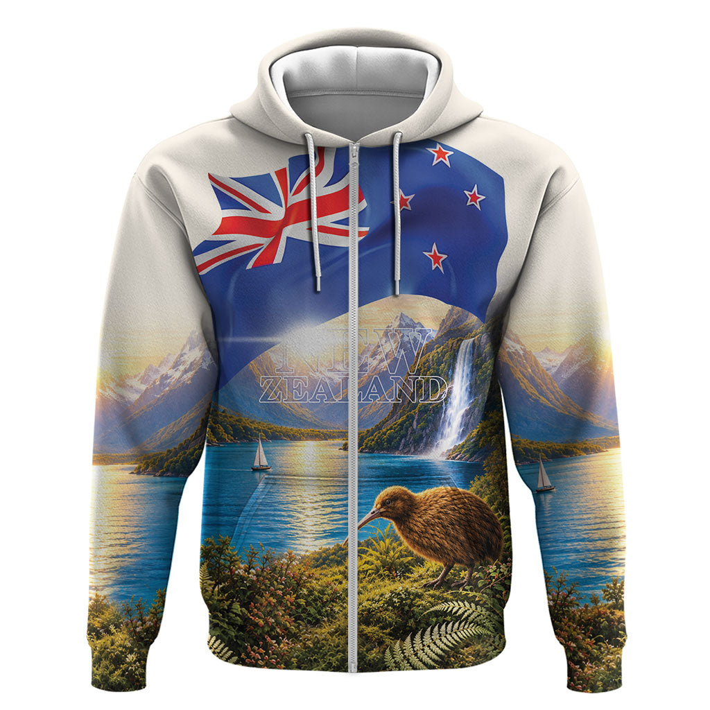 New Zealand Flag Hoodie Scenic Nature