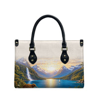 New Zealand Flag Leather Bag Scenic Nature