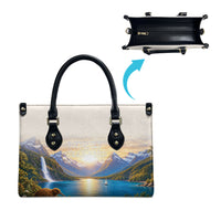 New Zealand Flag Leather Bag Scenic Nature