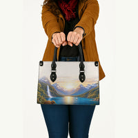 New Zealand Flag Leather Bag Scenic Nature