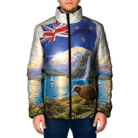 New Zealand Flag Padded Jacket Scenic Nature
