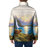 New Zealand Flag Padded Jacket Scenic Nature