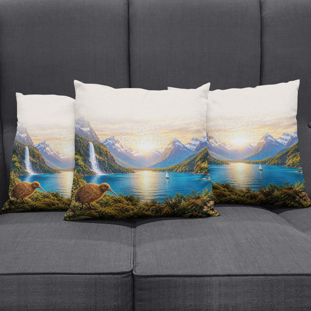 New Zealand Flag Pillow Cover Scenic Nature
