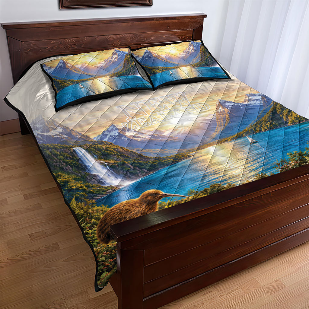 New Zealand Flag Quilt Bed Set Scenic Nature