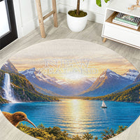 New Zealand Flag Round Carpet Scenic Nature